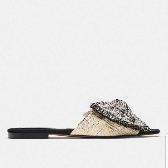 ZARA FABRIC BOW SLIDES - Picture 3 of 7